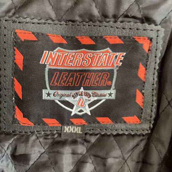 Interstate Leather Biker Motorcycle Riding Jacket Black Mens 3XL Quilted Lined - Picture 11 of 16